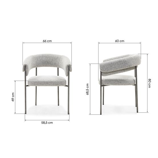 Čalouněná židle Portia šedá