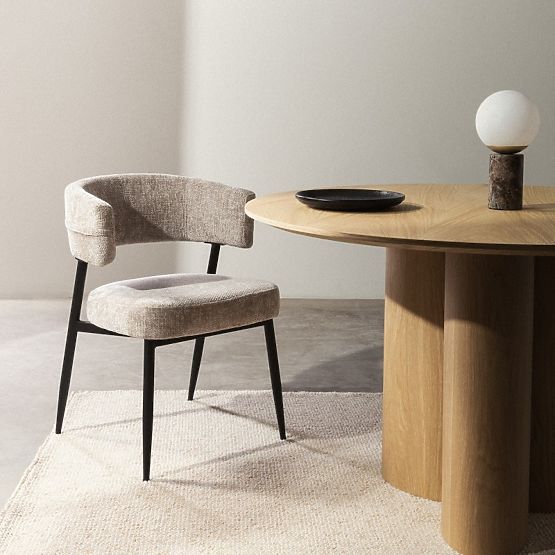 Čalouněná židle Rosario béžová/černé nohy