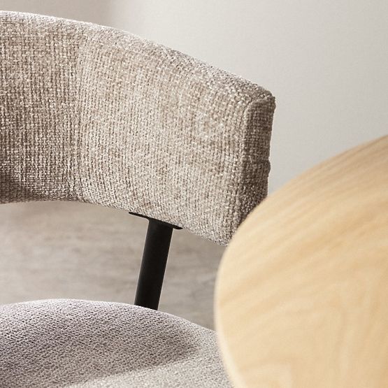 Čalouněná židle Rosario béžová/černé nohy