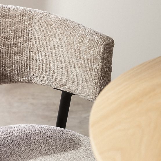 Čalouněná židle Rosario béžová/černé nohy