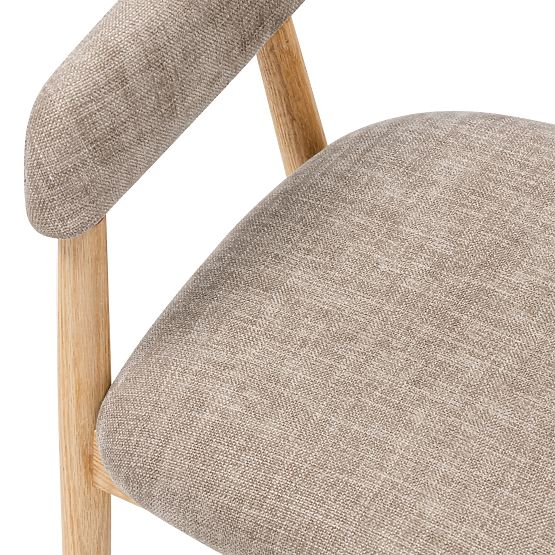 Čalouněná židle Sorrento, tmavě béžová, dub