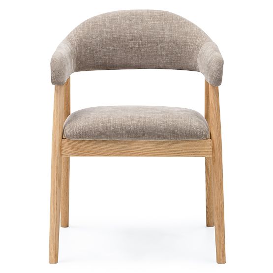 Čalouněná židle Sorrento, tmavě béžová, dub