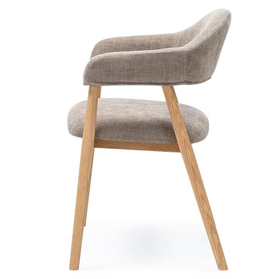 Čalouněná židle Sorrento, tmavě béžová, dub