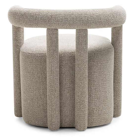 Čalouněné křeslo Glen šedé, oblé tvary