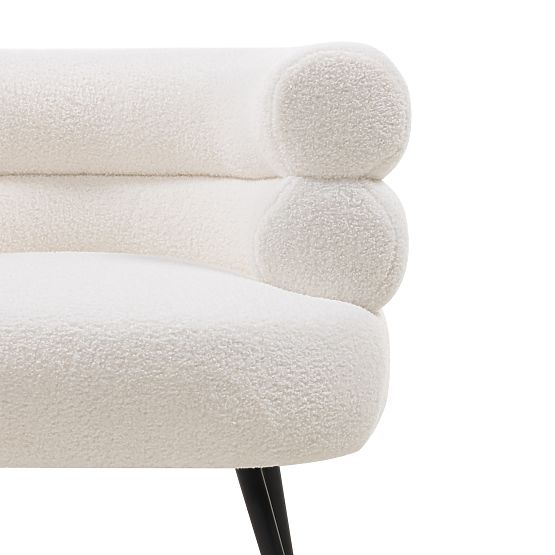 Čalouněné křeslo/židle Leya ecru, zaoblené, černé nohy