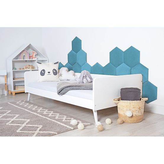 Čalouněný panel Hexagon - Smaragdový