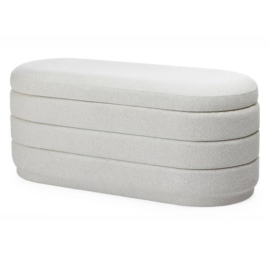 Čalouněný puf Layer s úložným prostorem, béžový