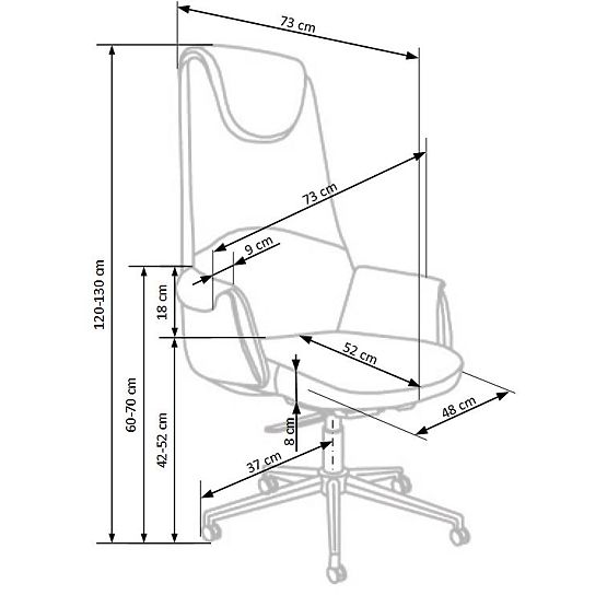 CALVANO kancelářské křeslo tmavě hnědá / světle hnědá
