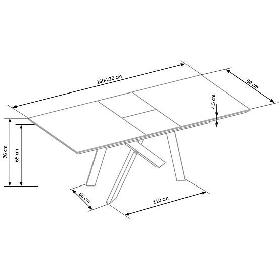 CAPITAL stůl 160-200 cm, zlatý dub / černý 