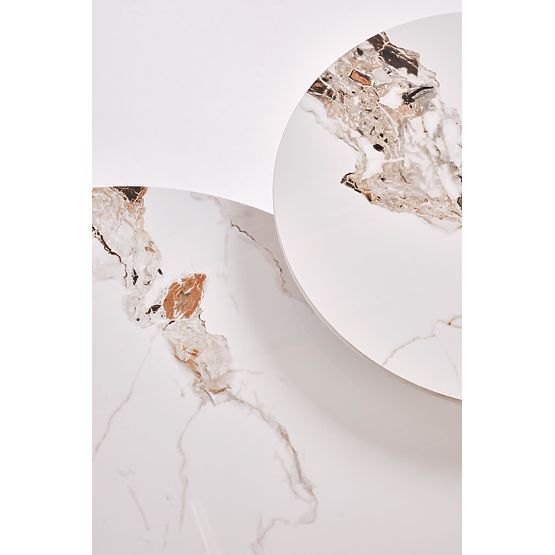 CARINA konferenční stolek béžový mramor / ořech (2p=1ks)