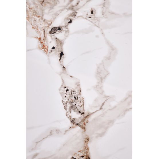 CARINA konferenční stolek béžový mramor / ořech (2p=1ks)