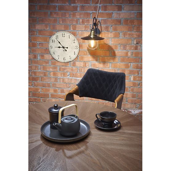 CARMELO kulatý stůl, deska - ořech, noha - černá (3p=1ks)