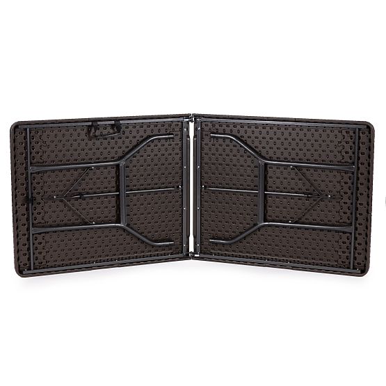 Cateringová sada banketový stůl 180 cm 2 lavice ratan hnědý ModernHome