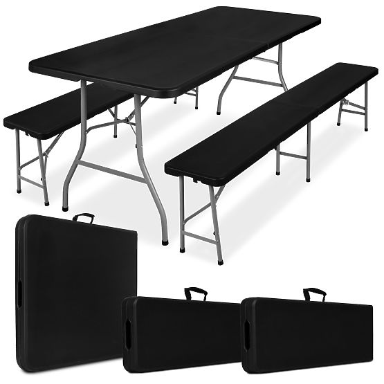 Cateringová sada Feta 180 Black +2 lavice