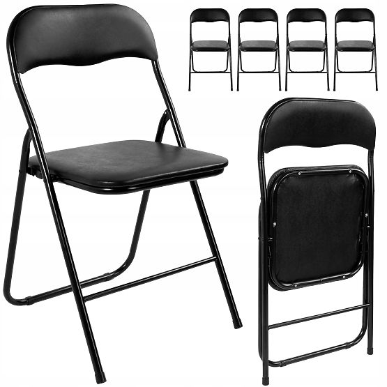 Cateringová sada FETA BLACK 180 cm + 6 židlí BASICO