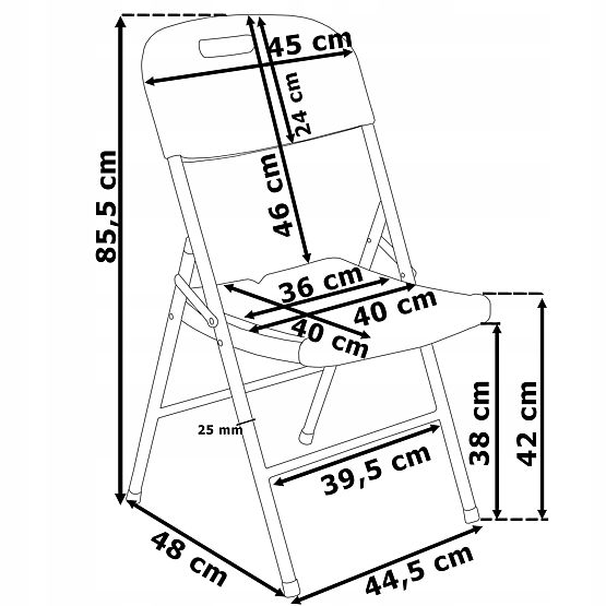 Cateringová sada FETA BLACK 180 cm + 6 židlí BLACK