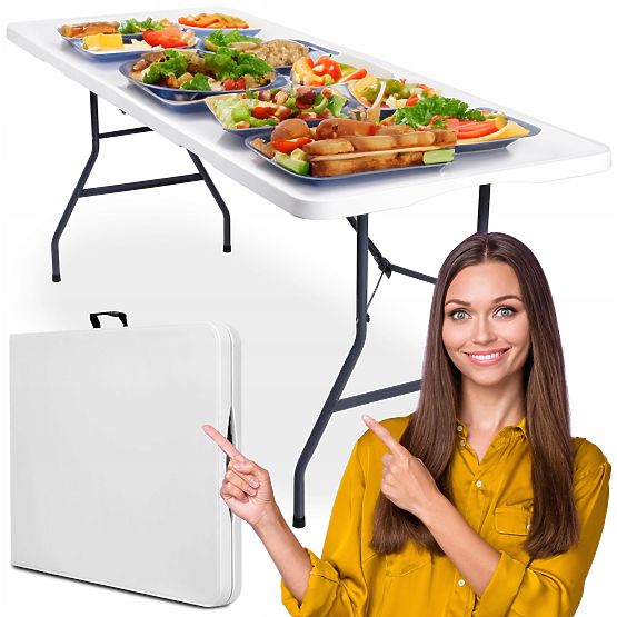 Cateringová sada FETA WHITE 180 cm + 6 židlí BASICO