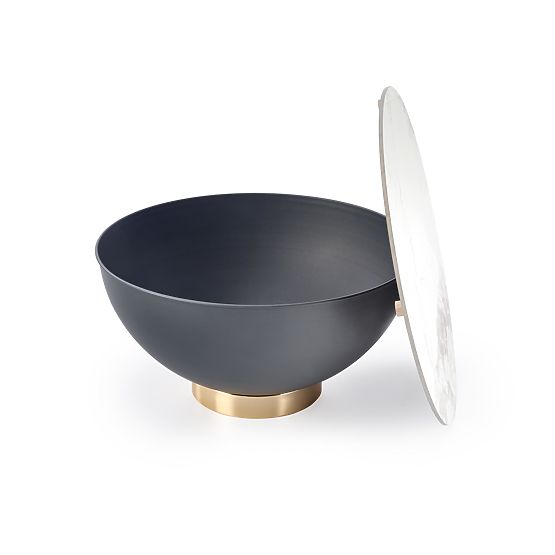 CECILIA konferenční stolek bílý mramor / šedý / zlatý (2p=1ks)