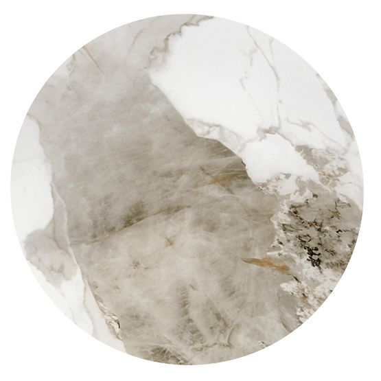 CECILIA_S konferenční stolek bílý mramor / šedý / zlatý (2p=1ks)