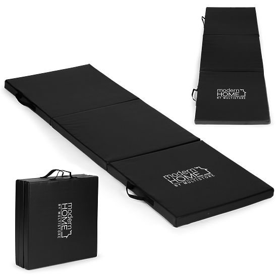 Černá gymnastická podložka na cvičení fitness 182x60cm