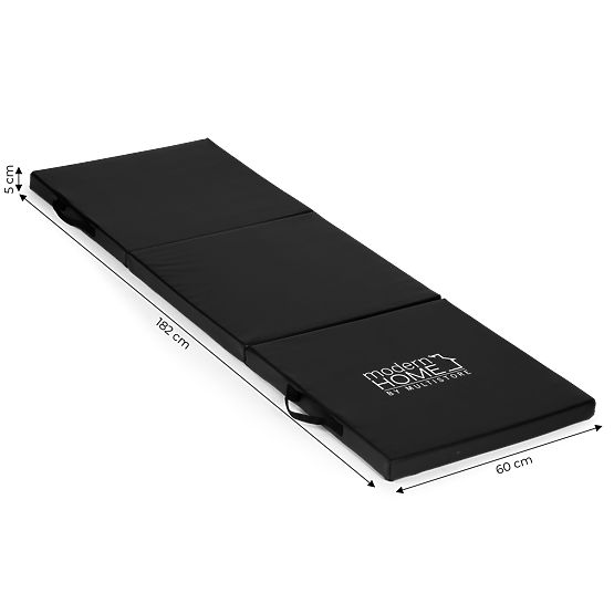 Černá gymnastická podložka na cvičení fitness 182x60cm