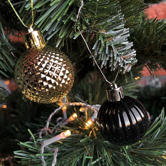 ČERNÉ VÁNOČNÍ KOULIČKY 34 KS SYSD1688-033