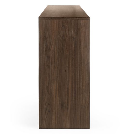 Čtyřdveřová komoda Moku ořech villa, zaoblené čelní plochy