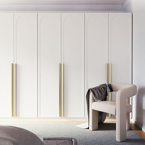 Čtyřdveřová skříň Neroli, oblouková výplň, bílá