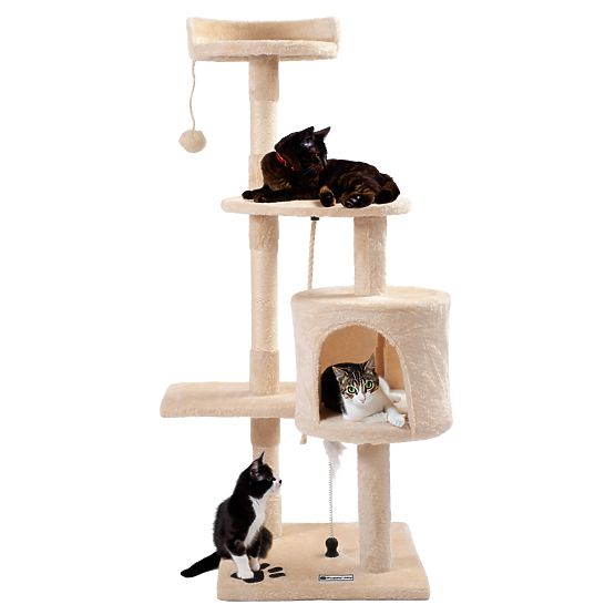 Čtyřúrovňové škrabadlo pro kočky Béžové PJ-042 85 cm