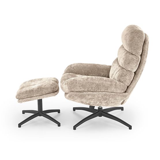 DARIO relaxační křeslo s podnožkou a houpací funkcí, béžové (1p=1ks)