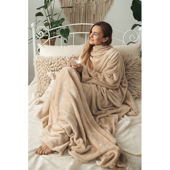 Deka CASHMERE TOUCH s rukávy - 150 x 210 cm (béžová)