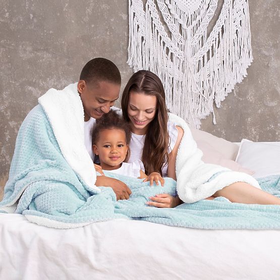 Deka SHLEEPY barva světle modrá žakárový vzor klasický styl 70x150