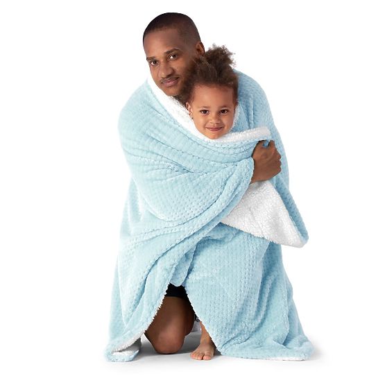 Deka SHLEEPY barva světle modrá žakárový vzor klasický styl 70x150