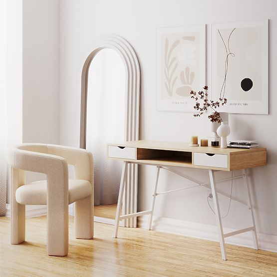 Dekorativní závěsné zrcadlo Giovanni 170x80 cm, bílé, zaoblené