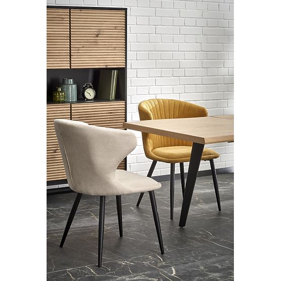 DICKSON 2 rozkládací stůl 150-210/90 cm, deska - přírodní, nohy - černé (2p=1ks)