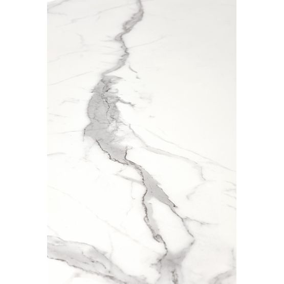 DIESEL rozkládací stůl deska - bílý mramor / tmavě šedá, nohy - černé 