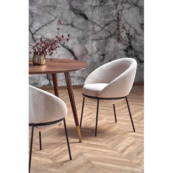 DOMENICO stůl deska - ořech, nohy - ořech / zlatá 