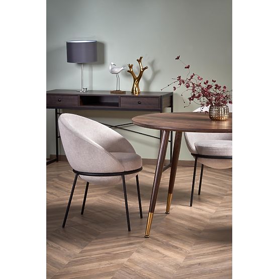 DOMENICO stůl deska - ořech, nohy - ořech / zlatá 