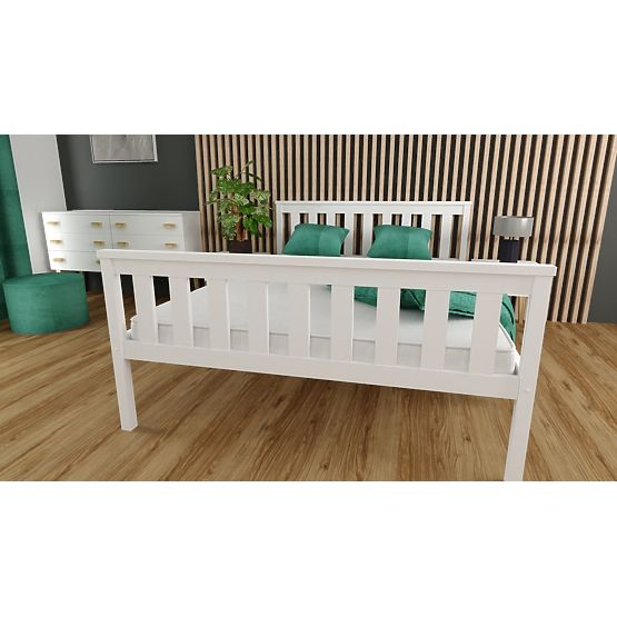 Dřevěná postel Aga 200 x 90 cm - bílá