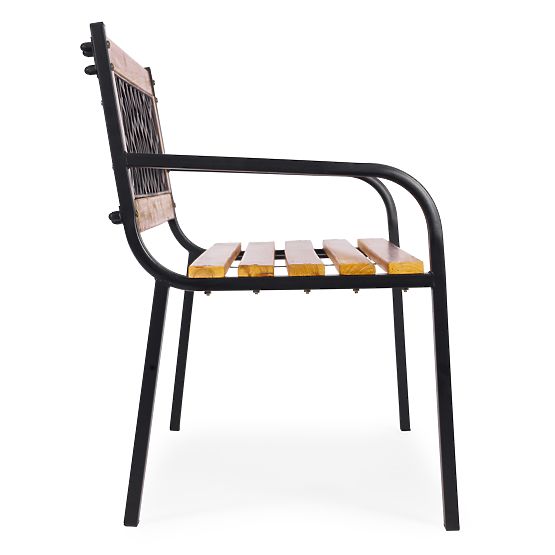 Dřevěná zahradní lavička s mřížkovým opěradlem 118x52 cm parková MultiGarden