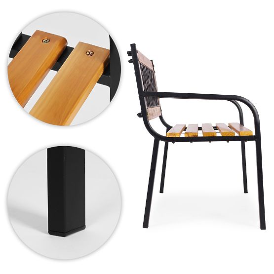 Dřevěná zahradní lavička s mřížkovým opěradlem 118x52 cm parková MultiGarden