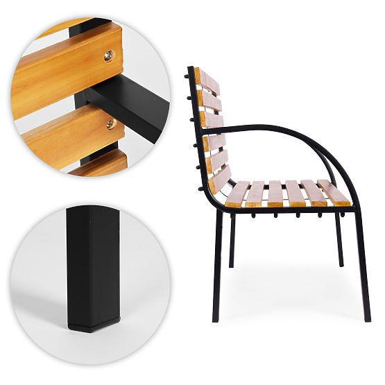 Dřevěná zahradní lavička s opěradlem 122x57 cm parková MultiGarden