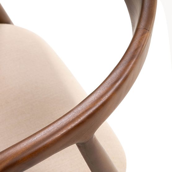 Dřevěná židle Ludvika, zaoblená, ořech/béžová