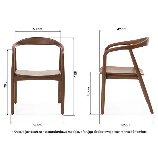 Dřevěná židle Ludvika, zaoblená, ořech