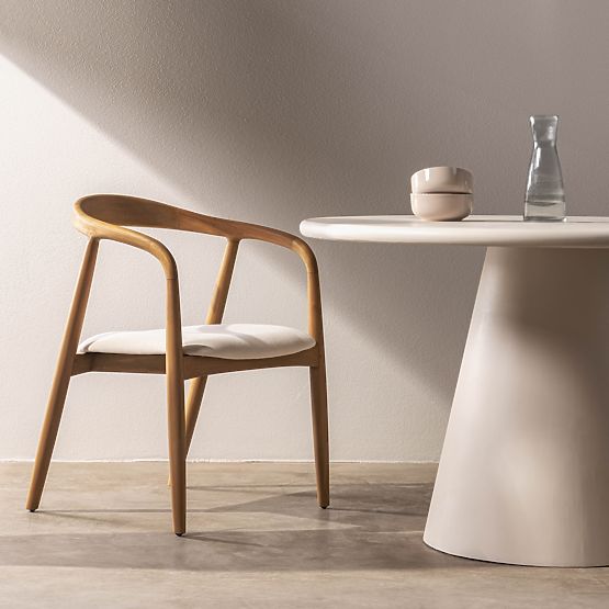 Dřevěná židle Ludvika, zaoblená, přírodní/ecru