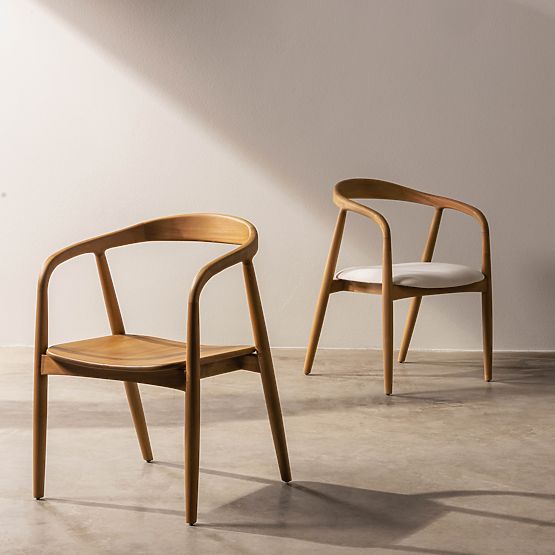 Dřevěná židle Ludvika, zaoblená, přírodní/ecru