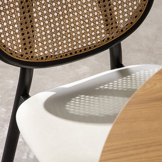 Dřevěná židle Monet s vídeňským výpletem, ratan, samet, černá/ecru