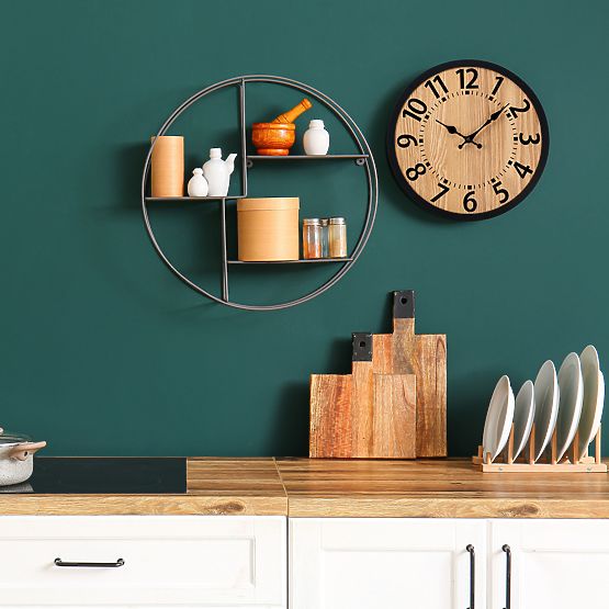 Dřevěné nástěnné hodiny loftové ABBAS 35 cm