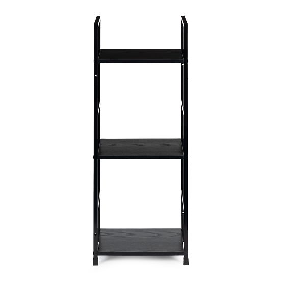 Dřevěný moderní regál kovový rám LOFT 3 police černý