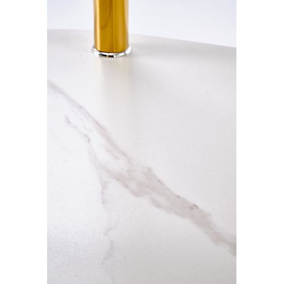 DUCAT konferenční stolek, bílý mramor / transparentní / zlatý (2p=1ks)